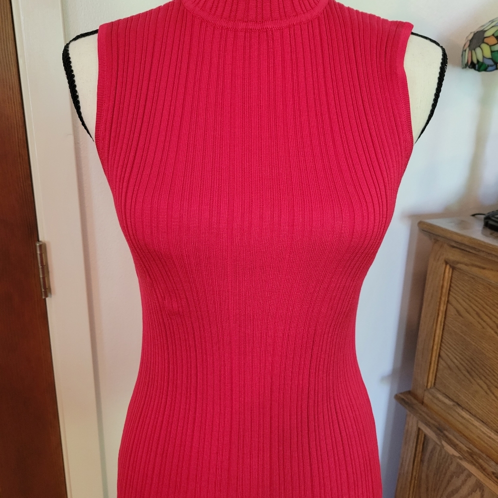 Red silk tank sweater